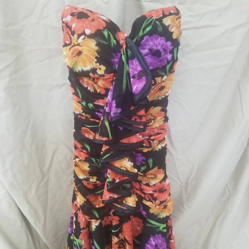 Floral Strapless Dress